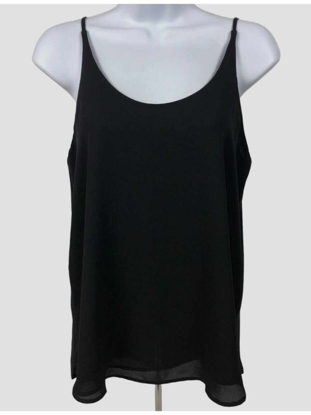 Loft Camisole Top Size XS Black Lined Spaghetti Straps Scooped Neckline